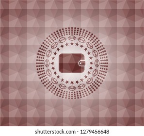 wallet icon inside red badge with geometric pattern. Seamless.