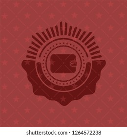 wallet icon inside red emblem