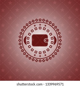 wallet icon inside red icon or emblem