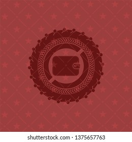 wallet icon inside red emblem. Retro