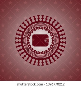 wallet icon inside red emblem. Vintage.