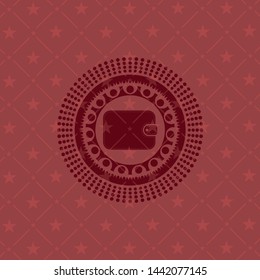 wallet icon inside red emblem
