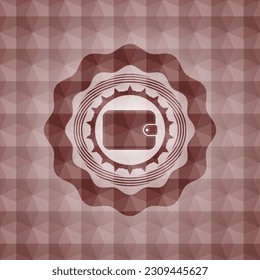 wallet icon inside red seamless polygonal badge. 