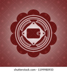 wallet icon inside retro red emblem