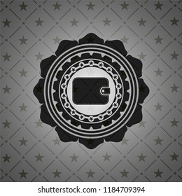 wallet icon inside retro style black emblem
