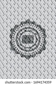 wallet icon inside shiny silver emblem. Scales pattern. Vector Illustration. Detailed.