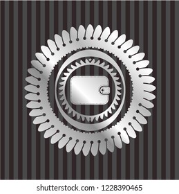 wallet icon inside silver shiny emblem