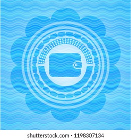 wallet icon inside water representation badge.