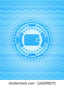 wallet icon inside water representation badge background.
