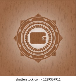 wallet icon inside wood signboards