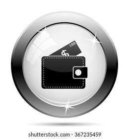 Wallet icon. Internet button on white background. EPS10 vector.
