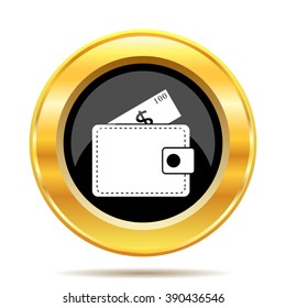 Wallet icon. Internet button on white background. EPS10 vector.