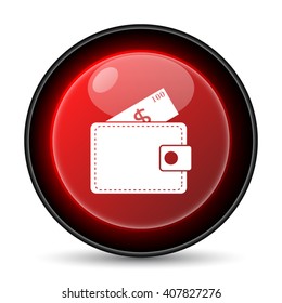 Wallet icon. Internet button on white background. EPS10 vector
