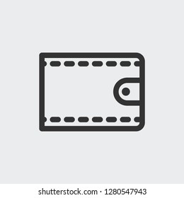 Wallet icon isolated on background. Cash symbol modern, simple, vector, icon for website design, mobile app, ui. Vector Illustration