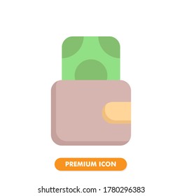 wallet icon isolated on white background. for your web site design, logo, app, UI. Vector graphics illustration and editable stroke. EPS 10.