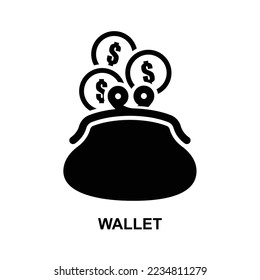 Icono de cartera aislado en ilustración vectorial de fondo blanco.
