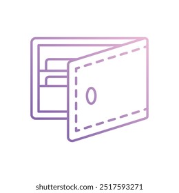 Ícone da carteira isolado em um fundo branco. Ilustração vetorial.