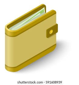 Wallet Icon. Isometric Illustration Of Wallet Vector Icon For Web