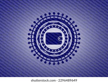icono de cartera con textura jean. 