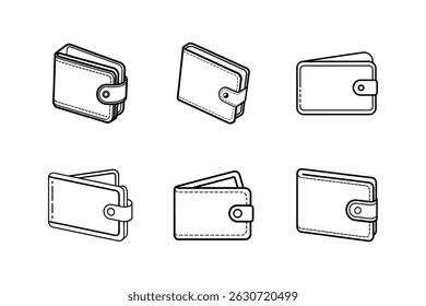 Ilustración vectorial de arte de línea de icono de billetera