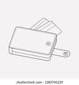 Wallet icon line element. Vector illustration of wallet icon line isolated on clean background for your web mobile app logo design.