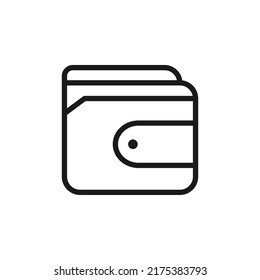 Wallet icon line style isolated on white background. Vector illustration