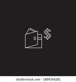 Wallet icon line symbol. Isolated vector illustration of icon sign concept for your web site mobile app logo UI design.