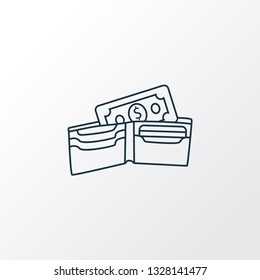 Wallet icon line symbol. Premium quality isolated purse element in trendy style.