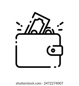 Ilustración vectorial de línea de icono de cartera