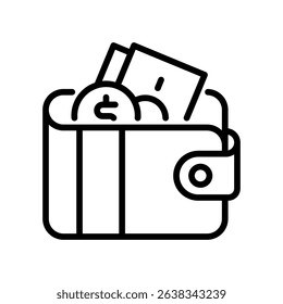 Wallet Icon Line Vector Illustration