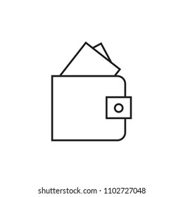 wallet icon line white vector black