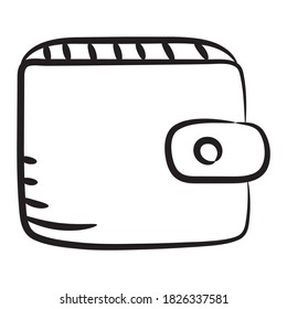 Wallet icon in linear style, billfold wallet 