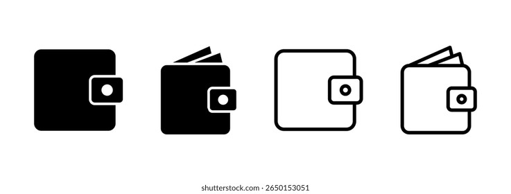 Ícone da carteira logotipo design. símbolo e sinal da carteira