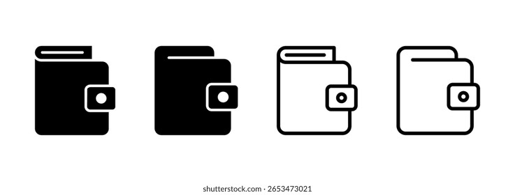 Ícone da carteira logotipo design. símbolo e sinal da carteira
