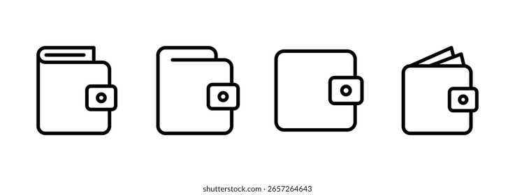 Diseño del logotipo del icono de la cartera. signo y símbolo de la cartera
