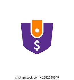 Design-Vektorillustration-Vorlage für das Portemonnaie-Logo