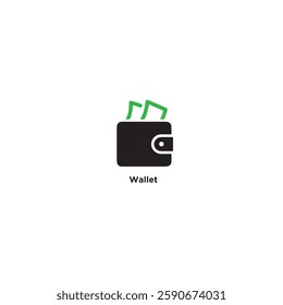 Wallet icon logo flat vector design