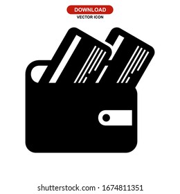 wallet icon or logo isolated sign symbol vector illustration - high quality black style vector icons
