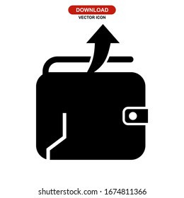 wallet icon or logo isolated sign symbol vector illustration - high quality black style vector icons
