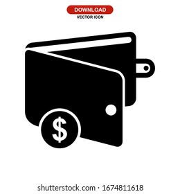 wallet icon or logo isolated sign symbol vector illustration - high quality black style vector icons
