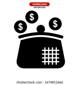 wallet icon or logo isolated sign symbol vector illustration - high quality black style vector icons
