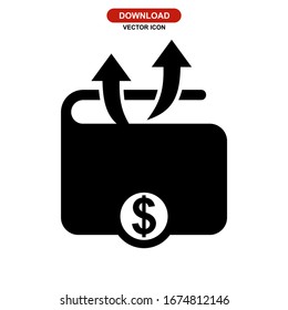 wallet icon or logo isolated sign symbol vector illustration - high quality black style vector icons
