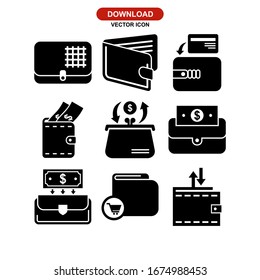 wallet icon or logo isolated sign symbol vector illustration - Collection of high quality black style vector icons

