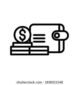 Wallet icon or logo isolated sign symbol vector illustration - high quality black style vector icons
