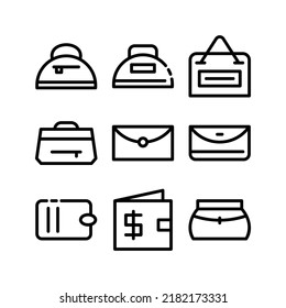 icono de cartera o logotipo símbolo de signo aislado ilustración vectorial - Colección de iconos vectoriales de estilo negro de alta calidad
