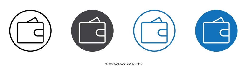 Icono de billetera Iniciar sesión de logotipo de línea delgada