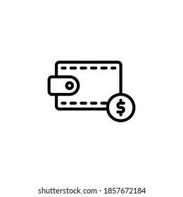 icono de cartera o logotipo de color negro vector, estilo de contorno.