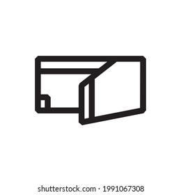 wallet icon or logo vector illustration of isolated sign symbol, vector illustration with high quality black outline.