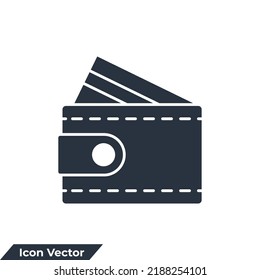 wallet icon logo vector illustration. payment cash symbol template for graphic and web design collection
