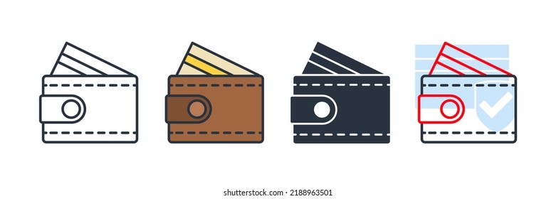 ilustración vectorial del logotipo del icono de cartera. plantilla de símbolo de efectivo de pago para colección de diseño gráfico y web